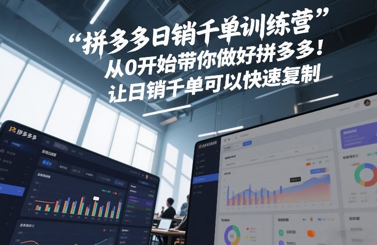 拼多多日销千单训练营，从0开始带你做好拼多多，让日销千单可以快速复制(更新26年2月)-微科网创