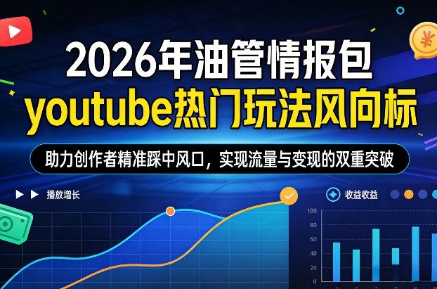 2026年油管情报包，youtube热门玩法风向标，助力创作者精准踩中风口，实现流量与变现的双重突破（更新）-微科网创