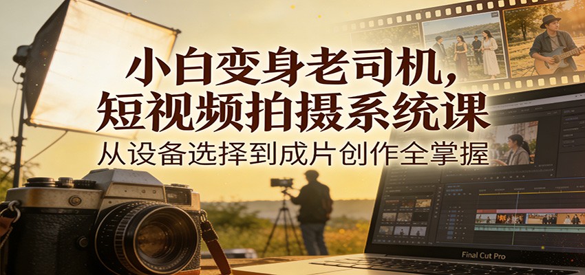 小白变身老司机，短视频拍摄系统课，从设备选择到成片创作全掌握-微科网创
