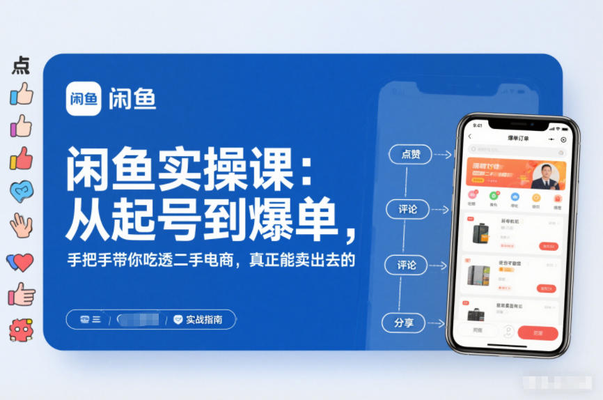 闲鱼实操课:从起号到爆单,手把手带你吃透二手电商,真正能卖出去的实战指南-微科网创