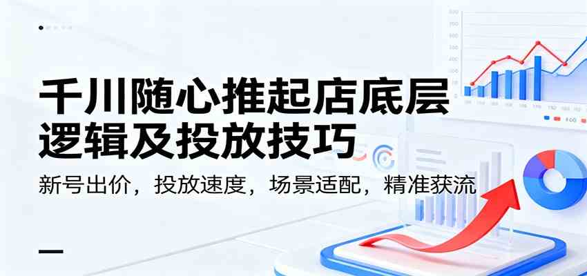 千川随心推起店底层逻辑及投放技巧，新号出价，投放速度，场景适配，精准获流-微科网创