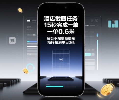 酒店截图任务，15秒完成一单，一单0.6米，任务不限量随便接，矩阵拉满单日3张【揭秘】-微科网创