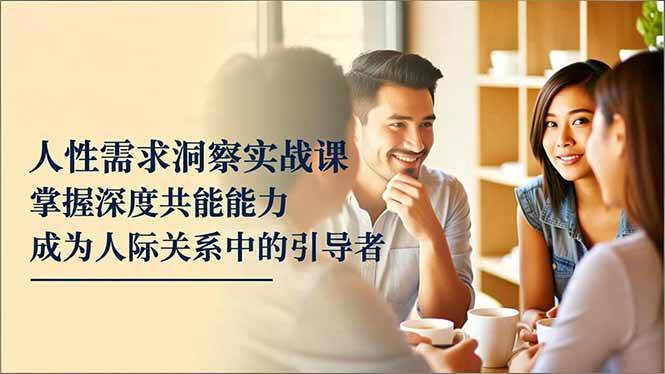 （16683期）人性需求洞察实战课，掌握深度共感能力，成为人际关系中的引导者-微科网创