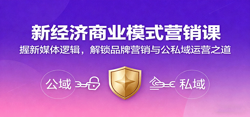 新经济商业模式营销课，握新媒体逻辑，解锁品牌营销与公私域运营之道-微科网创