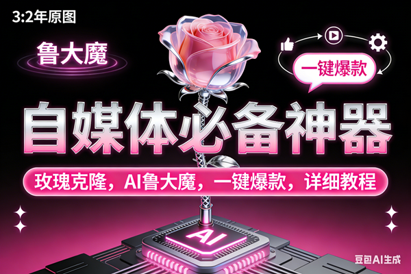 （17153期）玫瑰克隆神器，ai鲁大魔，自媒体必备工具，一键爆款神器，详细教程。