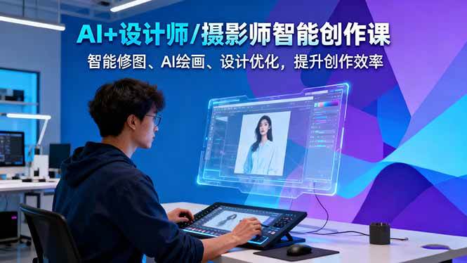 （16398期）AI+设计师/摄影师智能创作课：智能修图、AI绘画、设计优化，提升创作效率-微科网创