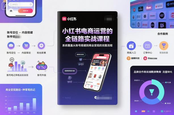 小红书电商运营的全链路实战课程，系统覆盖从账号搭建到商业变现的完整流程-微科网创