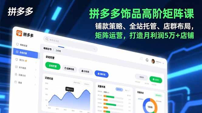 （16915期）拼多多饰品高阶矩阵课，铺款策略、全站托管、店群布局，矩阵运营，打造月利润5万+店铺-微科网创